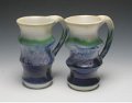 6526 Salt-fired Porcelain Mugs BlueWhite